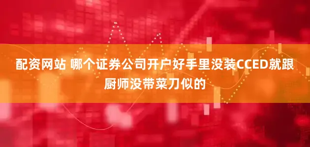 配资网站 哪个证券公司开户好手里没装CCED就跟厨师没带菜刀似的